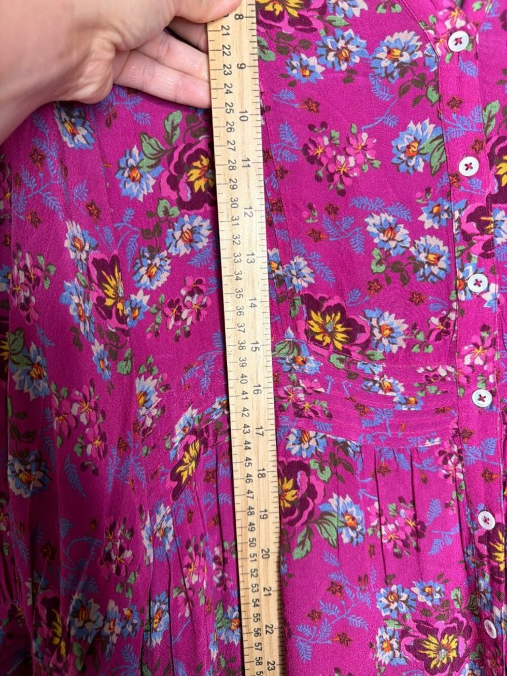 Sundance Rosalee Lined Tiered Floral Midi Dress Petite Large - Picture 5 of 11